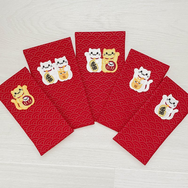 [Dragon Lucky Cat Red Envelope] Damo’s customized red envelope bag. The large red envelope can be placed in the passbook - อื่นๆ - ผ้าฝ้าย/ผ้าลินิน สีแดง