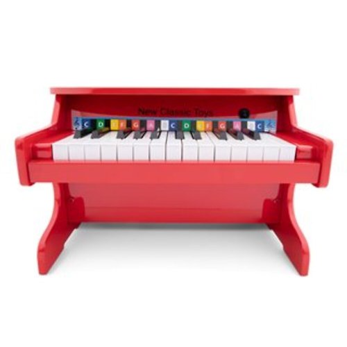 Rikunori Toys 瑞克腦力 【荷蘭New Classic Toys】幼兒25鍵電子鋼琴玩具-經典紅-10160