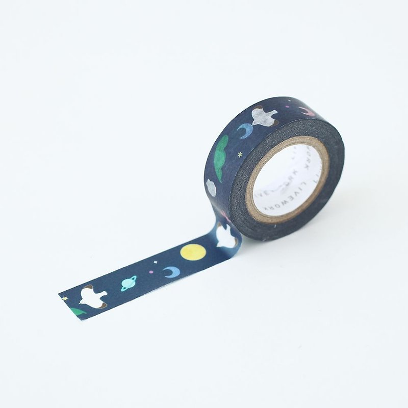 livework-Piyo paper tape (single entry) - a summer night, LWK53237 - Washi Tape - Paper Blue