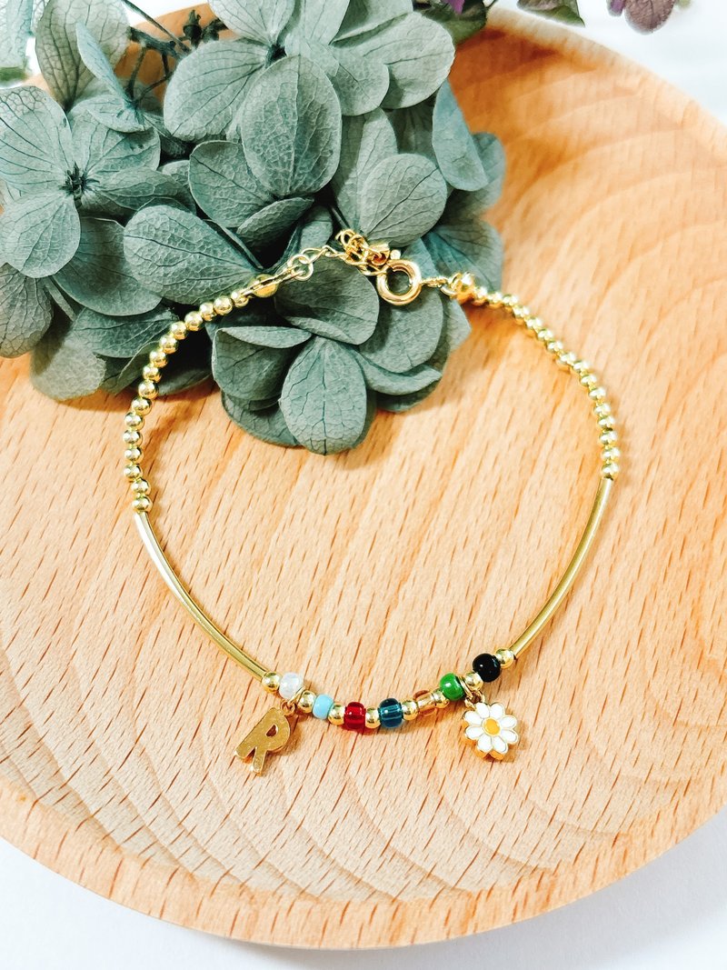 [Good Luck Bracelet] Cute, cute, and popular, Japanese imported Toho rice beads 14K gold beads - Bracelets - Other Materials 