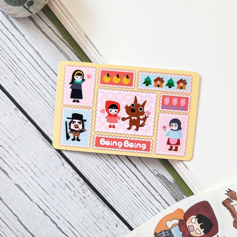 Little Red Riding Hood Illustration Leisure Card - Baby Milk Stamp Sticker Outing Fun Christmas - อื่นๆ - พลาสติก หลากหลายสี