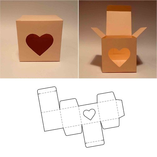 JustGreatPrintables Heart box template, heart gift box, box with window, love gift box, Cricut, PDF