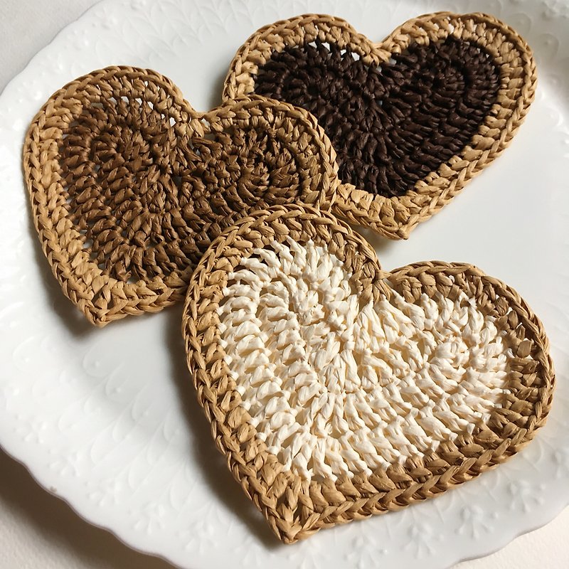 Hm2. Heart Cookies Heart Cookies Biscuit - ที่รองแก้ว - กระดาษ สีนำ้ตาล