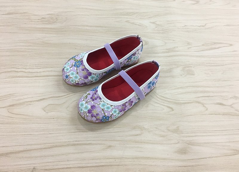 童鞋 梅花 淺紫色 - 童裝鞋 - 棉．麻 紫色