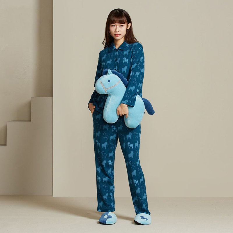 冰島馬立體抱枕-冰島藍 - 枕頭/抱枕 - 棉．麻 藍色