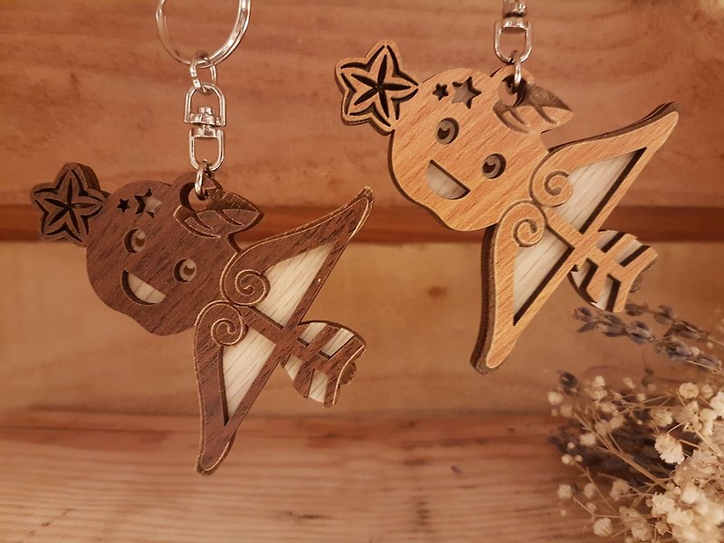 【教師節禮物】木雕星座吊飾─射手座鑰匙圈 禮物 - 鑰匙圈/鑰匙包 - 木頭 咖啡色
