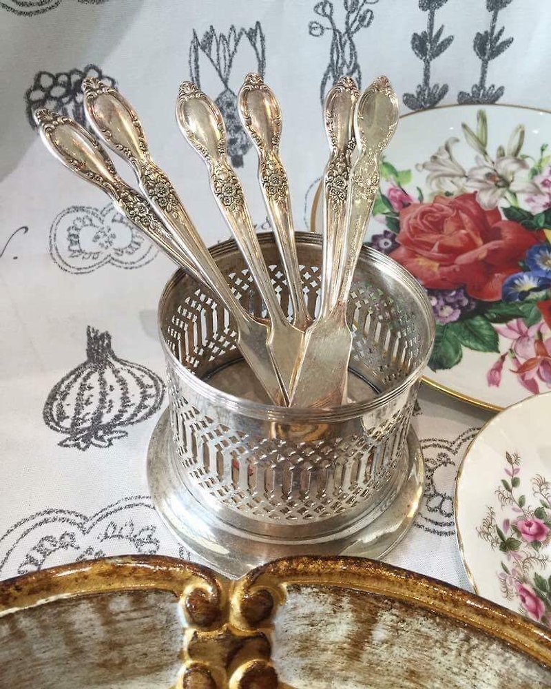 American antique silver-plated cream knife (with label) (JS) - ช้อนส้อม - โลหะ สีเงิน