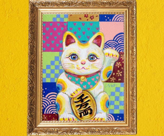 maneki neko painting