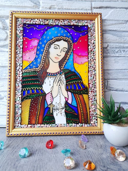 グラスマスターズ 「monastery icons」ステンドグラスマリア