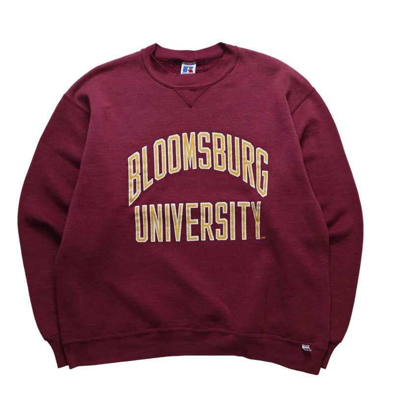 90s 美國製 Russell Bloomsburg University 酒紅色大學tee - 帽T/大學T - 其他材質 紅色