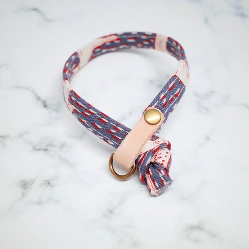 Michu Pet Collars #美珠手作 貓 項圈 復古 梅花鹿 純棉 日本布+植鞣皮 贈鈴鐺 可加購吊牌