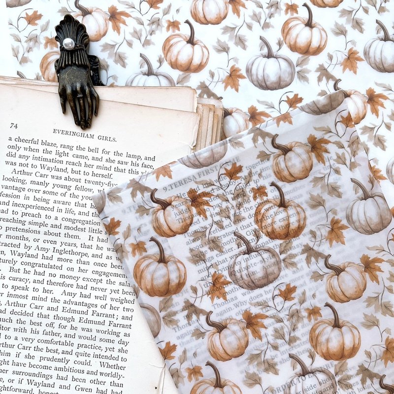 Design Paper Wrapping Paper Pumpkin Tracing Paper - วัสดุห่อของขวัญ - กระดาษ 