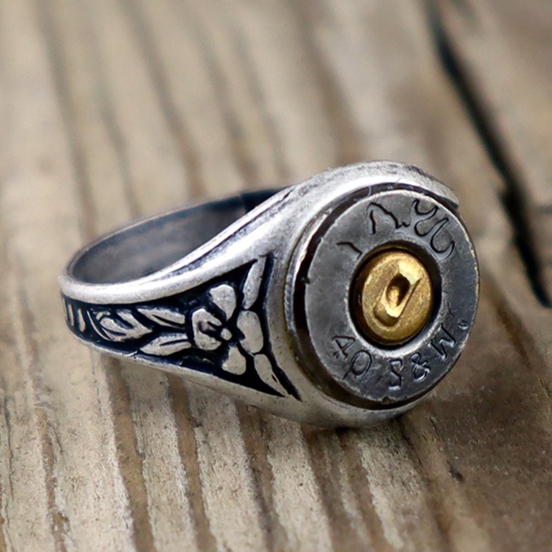 Bullet Designs 40口徑子彈戒指 / 金屬復古創意造型可調式戒圍 - 戒指 - 其他材質 