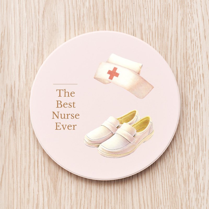 Best Nurse 最佳護理師護士服陶瓷杯墊  客製 護士 護士帽 護士鞋 - 杯墊 - 瓷 