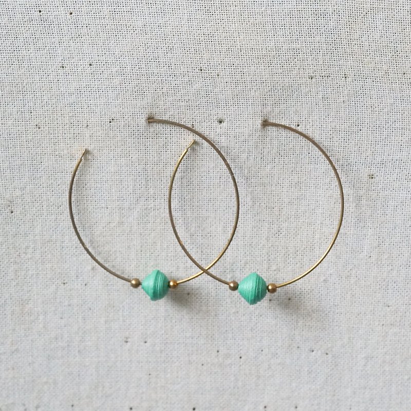 [Small roll paper hand-made/paper art/jewelry] Multi-color optional-basic thin hoop earrings - ต่างหู - กระดาษ สีม่วง