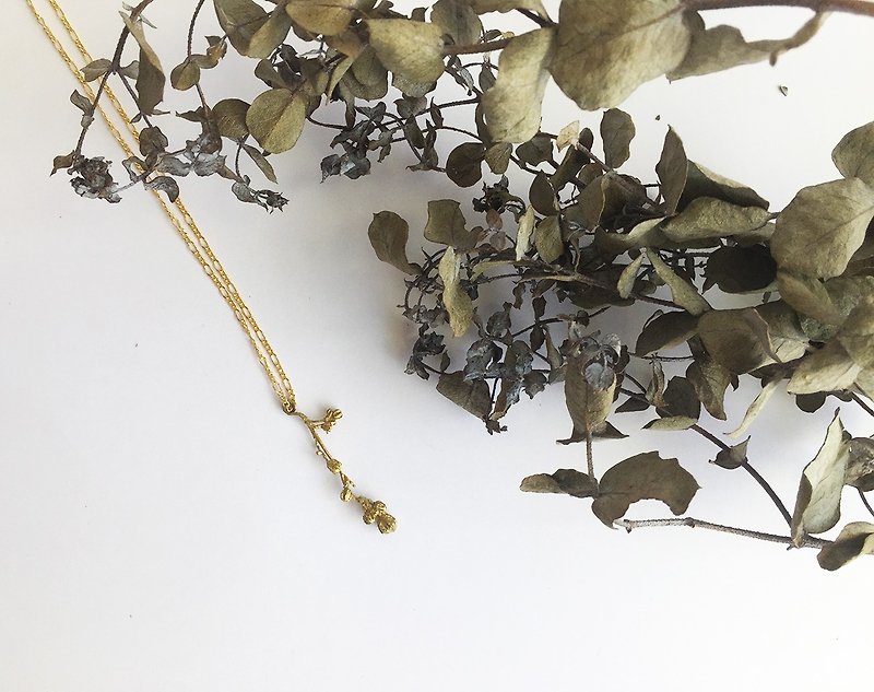 Little Botanic Garden: necklace - Necklaces - Other Metals Gold