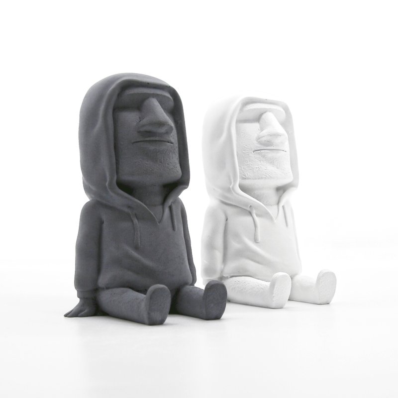 Street Style MOAI I 潮流摩艾 I 擴香石 I 名片座 I 附精油－ - 香薰/精油/線香 - 水泥 灰色