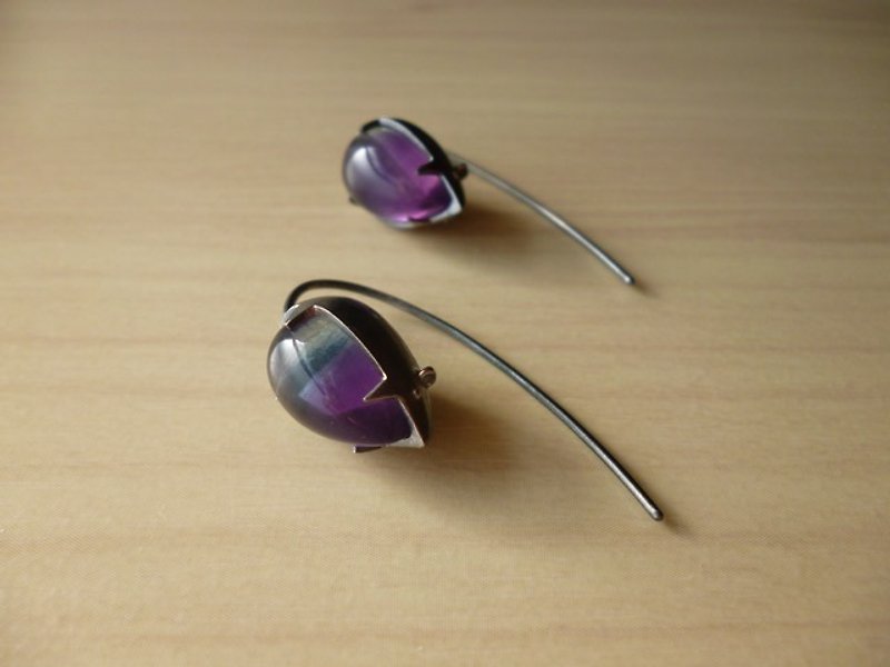 ネズミのピアス　 - 耳環/耳夾 - 寶石 紫色