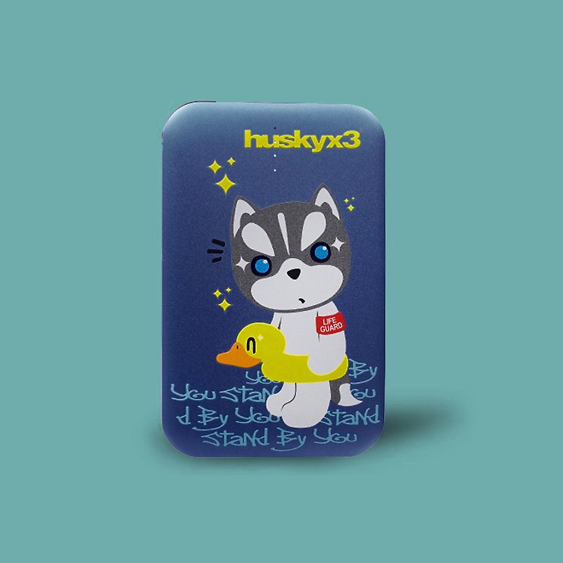 HuskyX3リス犬水泳8000mAh軽量急速充電器パワーバンク - 充電器・USBコード - 金属 ブルー