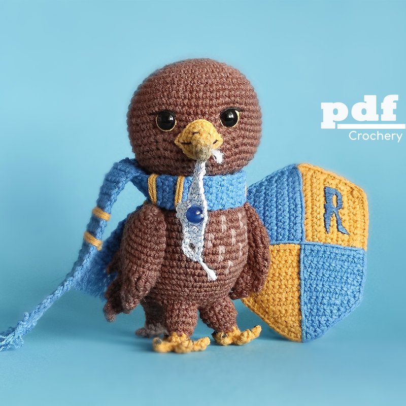 Eagle Ravenna Magic School Pendant Crochet Pattern Amigurumi Wizard Toy PDF - DIY 教學/工具書 - 其他材質 
