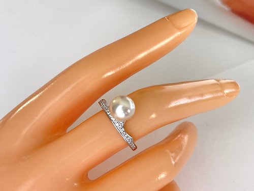 Athena珍珠設計 皇冠 天然海水珍珠 akoya S925銀14K注金 戒指