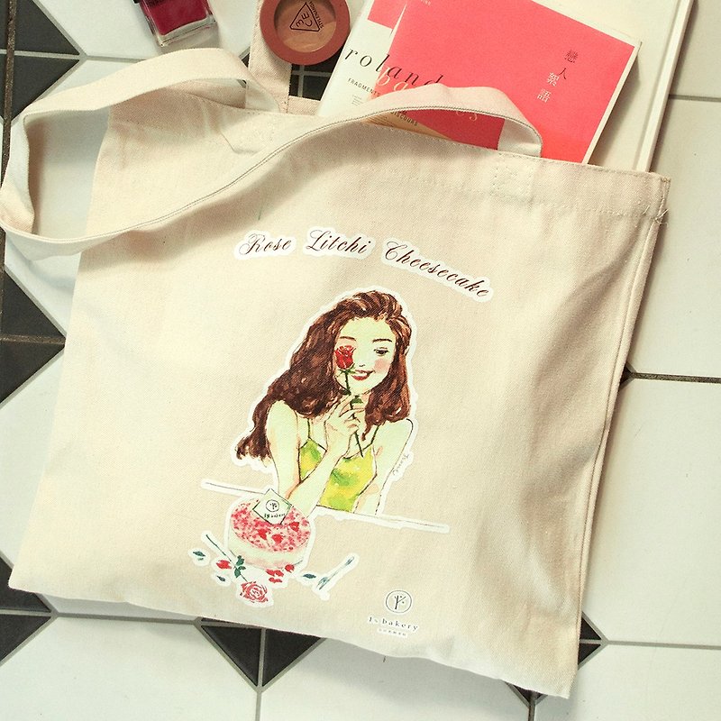 1% rose girl canvas bag - Messenger Bags & Sling Bags - Cotton & Hemp 