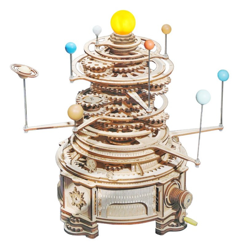 RoboTime Solar System Star Orbit-3D Wooden Puzzle Model ST001 (company product) - ของวางตกแต่ง - วัสดุอื่นๆ สีนำ้ตาล