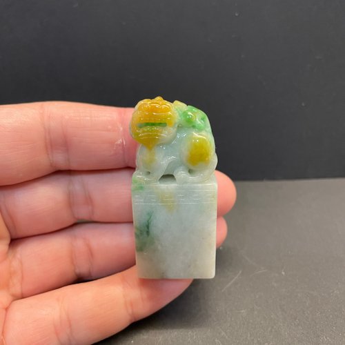 元元圓滾滾 水晶手鍊 瀚玉珠寶 超值特價 天然翡翠 三彩獅子印章 寶獅戲球 天然緬甸玉