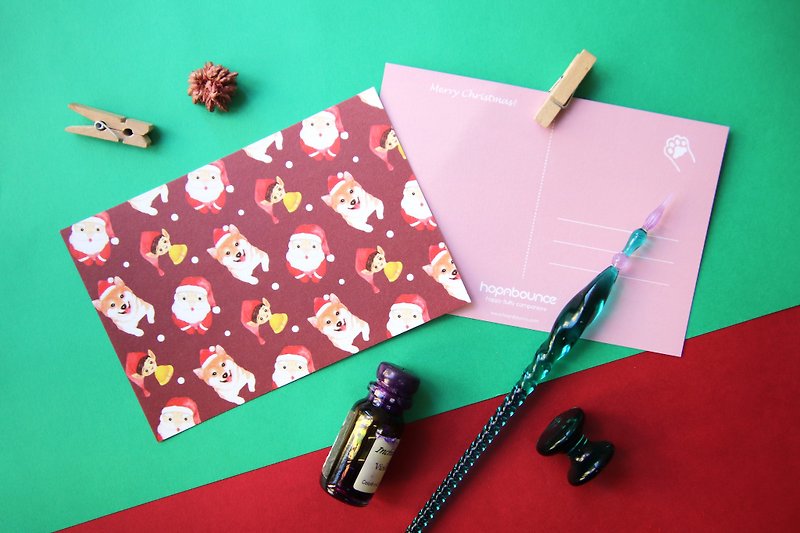 芝犬クリスマスポストカード子犬 - カード・はがき - 紙 