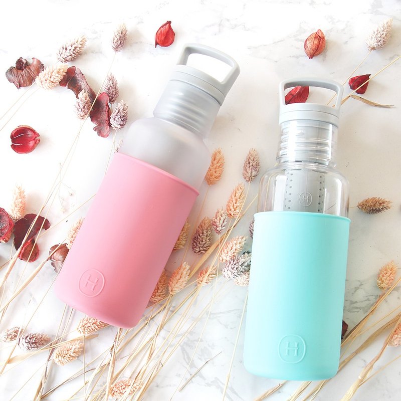 【新色雙瓶組合】輕靚水瓶 | 玫瑰粉-霧白瓶 北極藍-透明瓶 590ml - 水瓶/水壺 - 其他材質 多色