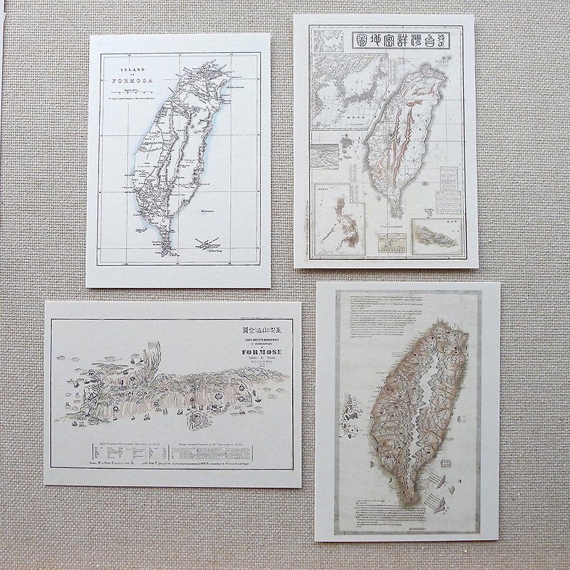 台湾旧地図Cはがき再発行 - カード・はがき - 紙 ホワイト