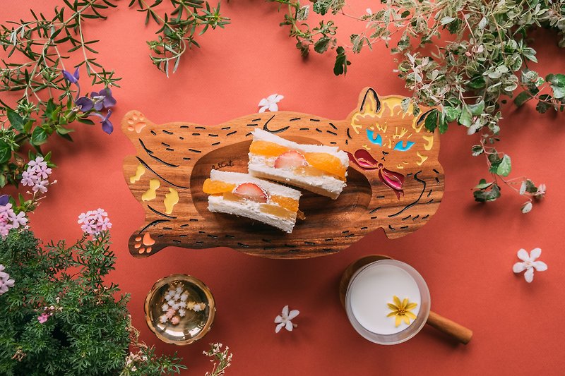 モネ - 子猫の木のプレート - アカシア - 皿・プレート - 木製 ブラウン