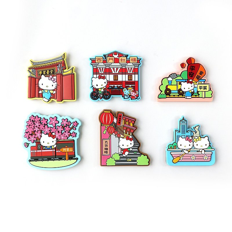 [Roaming Taiwan X Sanrio] Hello Kitty PVC Magnet + Luggage Sticker - แม็กเน็ต - วัสดุอื่นๆ 