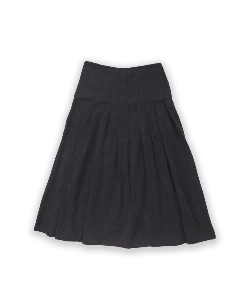 Pleated Skirt - กระโปรง - ผ้าฝ้าย/ผ้าลินิน 