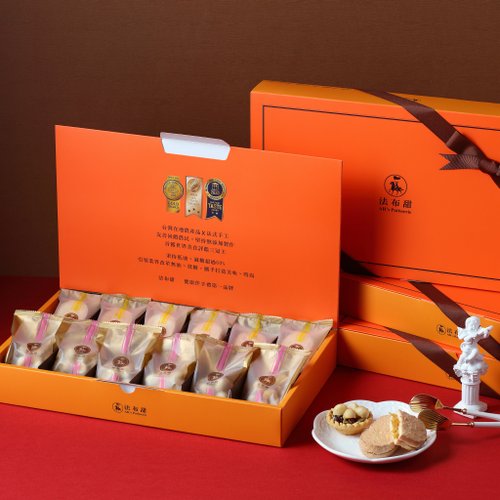 法布甜 法式健康伴手禮專賣店 【法布甜】12入豆鳳禮盒 養生堅果塔*6、法式鳳梨酥*6