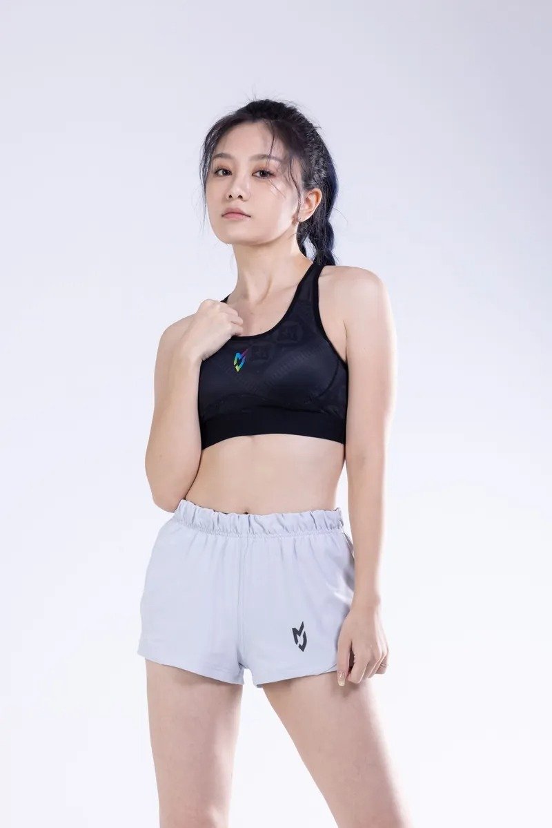 MJC functional sports bra black pattern SL - ชุดชั้นในกีฬาผู้หญิง - วัสดุอื่นๆ สีดำ