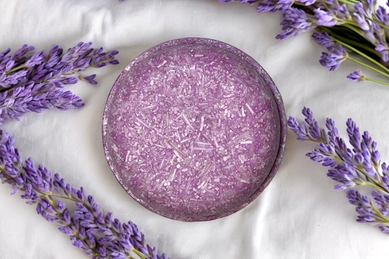 Lavender Perlite Powder Hair Shampoo Bar - Soap - Other Materials Purple