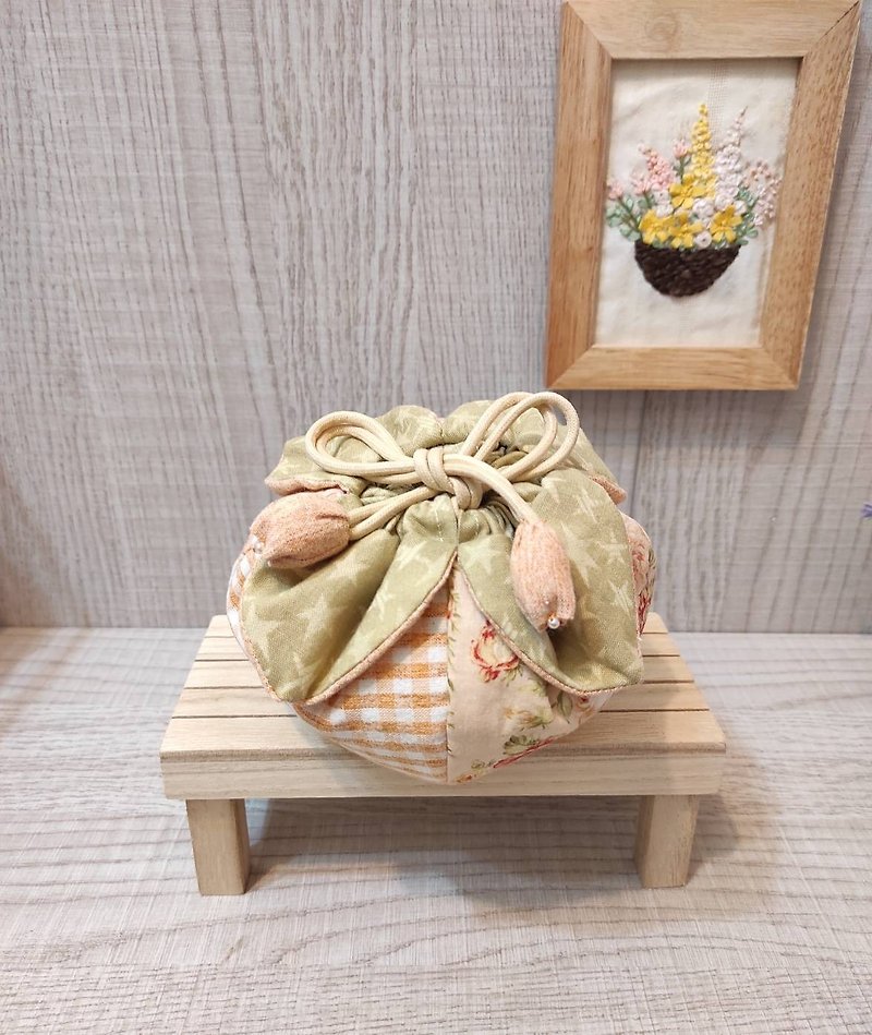 Persimmon shape drawstring pockets, storage bags, decorations - Toiletry Bags & Pouches - Cotton & Hemp 