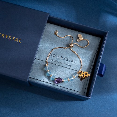 SIO Crystal希奧水晶 【群星】自由航線-紫水晶海藍寶手鍊#星座限定#