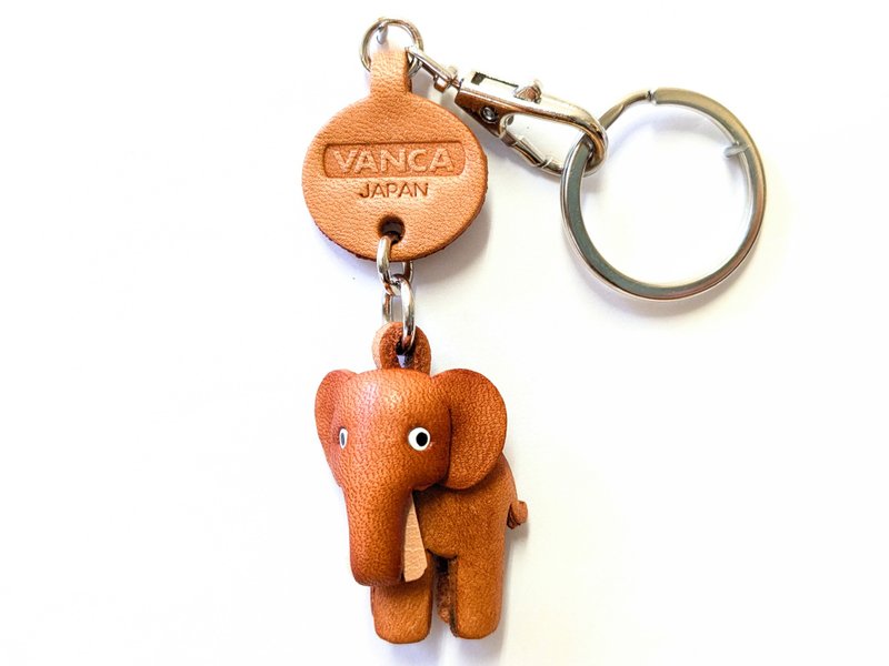 ぞう　動物　ミニ　本革キーホルダー　手作り　日本製　立体造形のVANCA - 鑰匙圈/鑰匙包 - 真皮 咖啡色