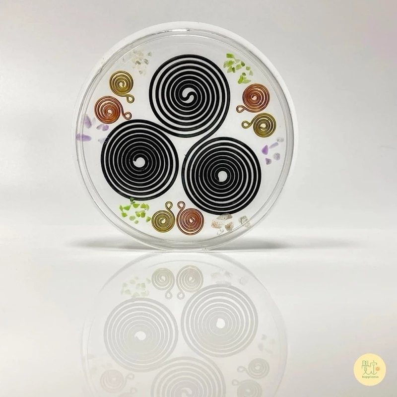 奧剛奈米銅三環杯墊 奧根 奧剛石 能量盤 - 擺飾/家飾品 - 銅/黃銅 透明