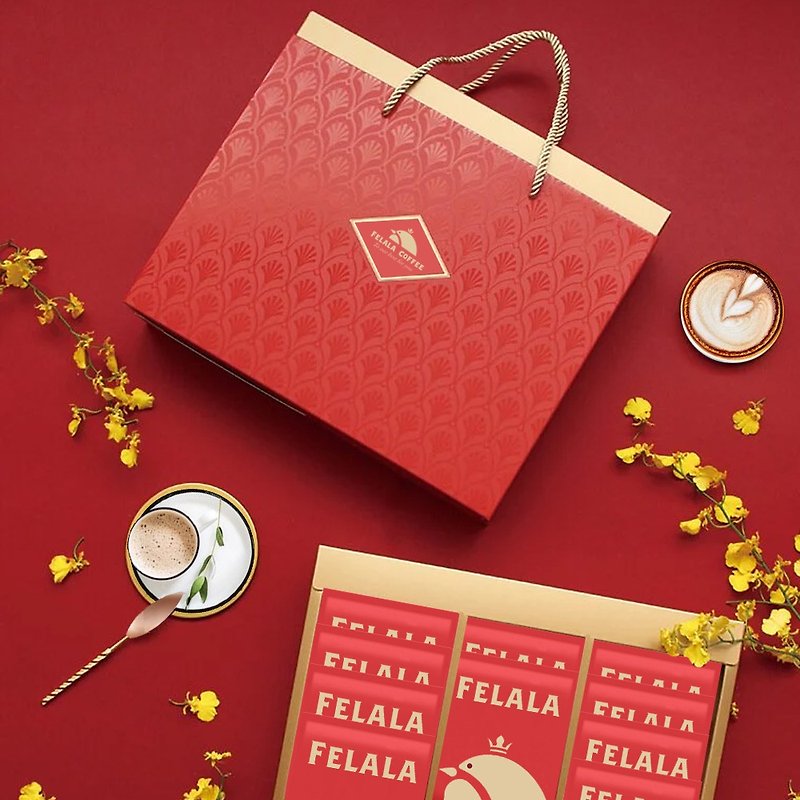 【2022 Exclusive Gift Box】Ferraranone. Mellow Classic Hand-roasted Filter Hanging Coffee Valentine's Day Gift Box 12pcs - Coffee - Fresh Ingredients Red