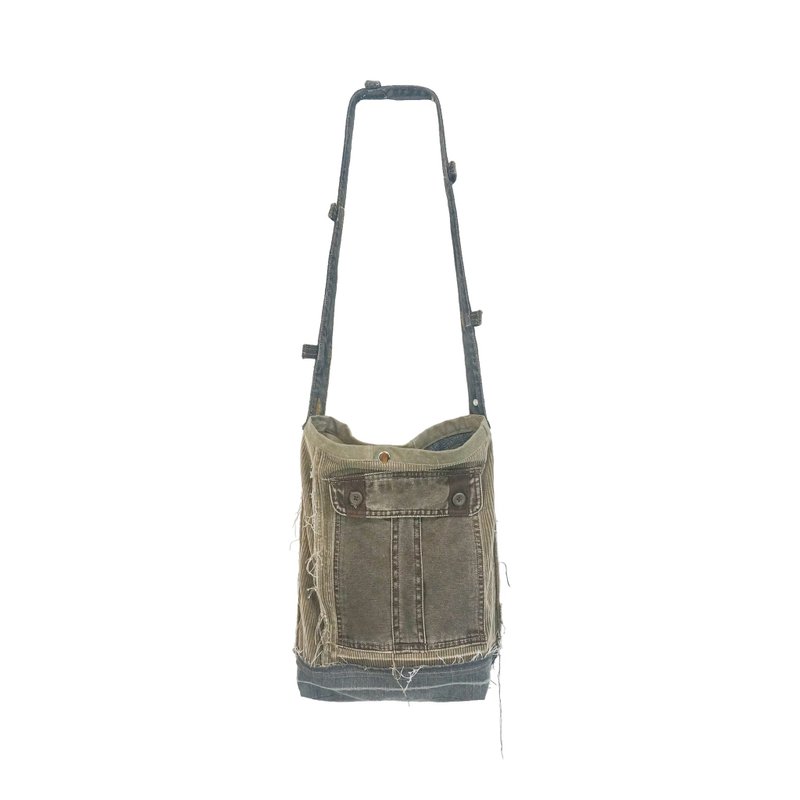 Aman eco-friendly denim splicing bag series - Messenger Bags & Sling Bags - Other Materials 