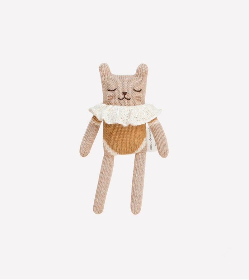 Kitten  knit toy / ochre bodysuit - Kids' Toys - Wool 