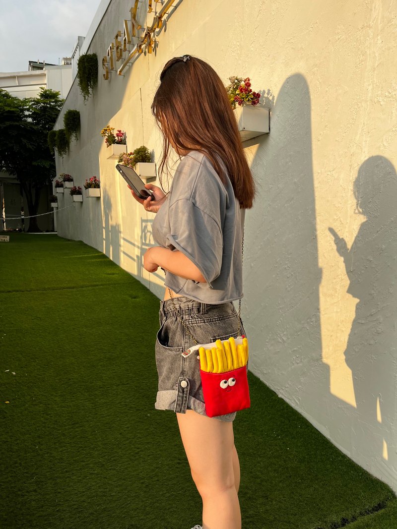 French Fries Shaped Phone Bag - Messenger Bags & Sling Bags - Cotton & Hemp 