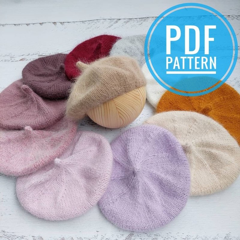 PDF! Beret/Newborn bonnet knitting pattern /hat tutorial/ Newborn props pattern - 其他數位商品 - 其他材質 