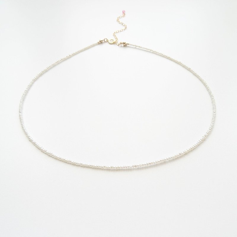 極細淡水珍珠 14K GF 包金 三圈手鍊 項鍊 Y字鍊 客製 - 項鍊 - 珍珠 白色