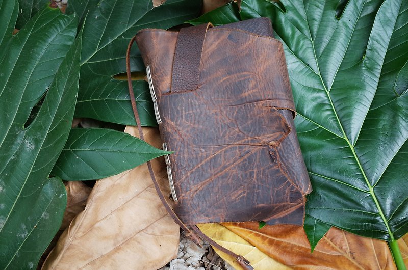 [Collector's Edition] Thread-bound leather handmade book. Hand account. Codex. Journal. Sketchbook. N061 - Notebooks & Journals - Genuine Leather Brown