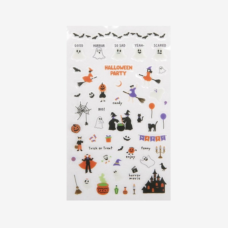 Dailylike beautiful day and day transparent stickers -15 Halloween, E2D04296 - Stickers - Plastic Multicolor