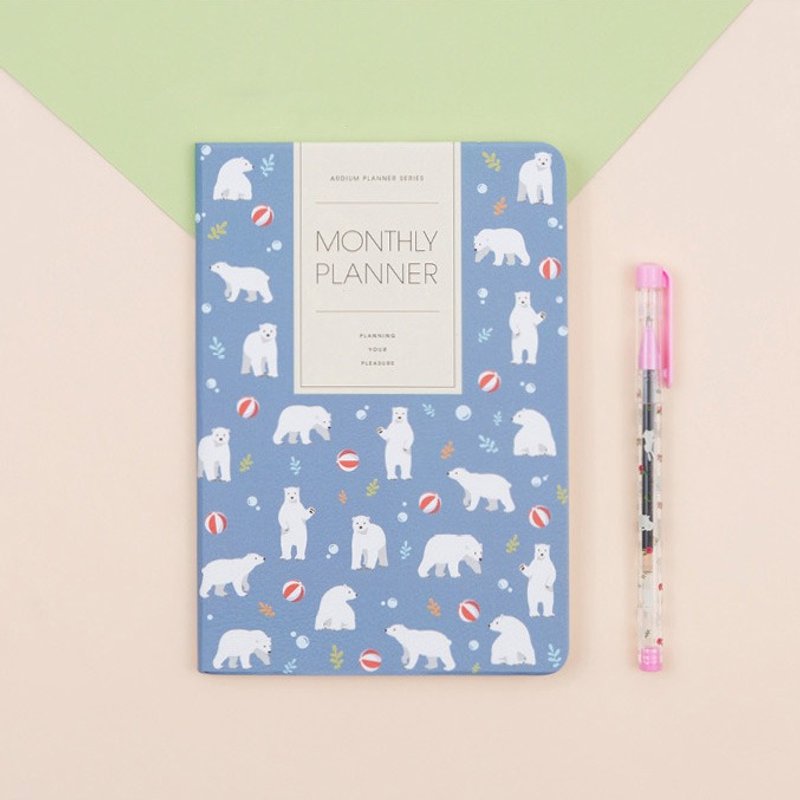 2018 ARDIUM MONTHLY PLANNER 行事曆/手帳 - 戲水北極熊 - 筆記本/手帳 - 紙 藍色